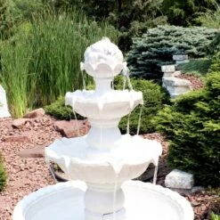Sunnydaze Decor Sunnydaze 52"H Electric Fiberglass 4-Tier Fruit Top Outdoor Water Fountain, White Finish -Sunnydaze Decor Store GUEST cff48747 b0a0 4708 a433 6f352dcecd10