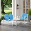 Griffith 3pc Outdoor Conversation Set With Loveseat, Arm Chair & Accent Table - Sky Blue - Crosley -Sunnydaze Decor Store GUEST d00f91dd 186e 4eac aaa6 aafbdcefbf73
