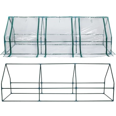 Aoodor 9 Ft. X 3 Ft. X 3 Ft. Mini Outdoor Greenhouse Three Zipped Doors 5 Aoodor 9 Ft. X 3 Ft. X 3 Ft. Mini Outdoor Greenhouse Three Zipped Doors - Image 3