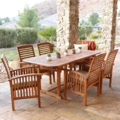 7pc Acacia Wood Patio Dining Set With Cushions - Saracina Home 12 7pc Acacia Wood Patio Dining Set With Cushions - Saracina Home -Sunnydaze Decor Store GUEST d09d1abb 1c4d 4708 955d 206d7388c2d0