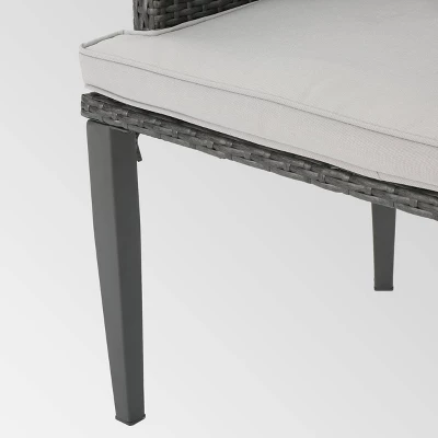 Hillhurst 4pk Wicker Dining Chairs Gray - Christopher Knight Home 6 Hillhurst 4pk Wicker Dining Chairs Gray - Christopher Knight Home - Image 4