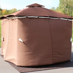 Sunnydaze Decor Sunnydaze Outdoor Gazebo 4-Piece Polyester Fabric Privacy Sidewall Set For 10' X 10' Gazebo - 80" H X 103" W
