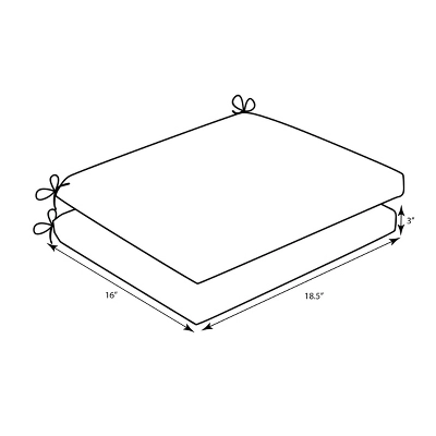 2pk St. Lucia Stripe Squared Corners Outdoor Seat Cushions Blue - Pillow Perfect 4 2pk St. Lucia Stripe Squared Corners Outdoor Seat Cushions Blue - Pillow Perfect - Image 2