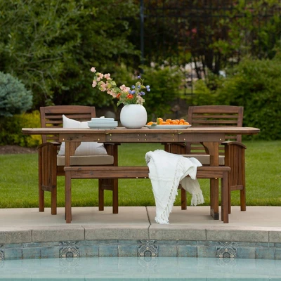 Ravenscroft 4pc Extendable Acacia Wood Outdoor Dining Set - Saracina Home 5 Ravenscroft 4pc Extendable Acacia Wood Outdoor Dining Set - Saracina Home - Image 3