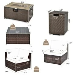 Costway 8PCS Patio Rattan Furniture Set Fire Pit Table Tank Holder Cover Deck Off White/Black/Navy/Red/Turquoise 18 Costway 8PCS Patio Rattan Furniture Set Fire Pit Table Tank Holder Cover Deck Off White/Black/Navy/Red/Turquoise -Sunnydaze Decor Store GUEST d2673b8c 745b 4f35 a067 27904f144fac