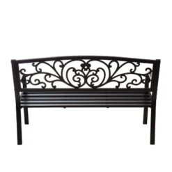 Evergreen Blooming Garden Metal Bench, Black 10 Evergreen Blooming Garden Metal Bench, Black -Sunnydaze Decor Store GUEST d2820f45 ee0e 4132 98c9 e0f641e317bd