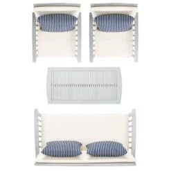 Rocklin 4pc Living Set - Gray/Beige/Navy - Safavieh -Sunnydaze Decor Store GUEST d2f097a1 b948 4bd8 9e87 e790b15f214e