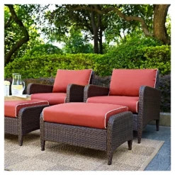 Kiawah 4 Piece Outdoor Wicker Seating Set Sangria - Crosley 13 Kiawah 4 Piece Outdoor Wicker Seating Set Sangria - Crosley -Sunnydaze Decor Store GUEST d2f6c8fc dd01 4a00 8219 c4d74ab10f48