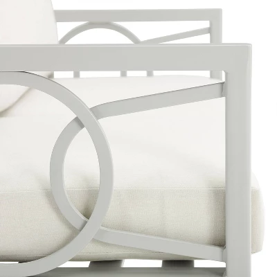 Ashford 4pc Outdoor Metal Conversation Set - Cream - Crosley 12 Ashford 4pc Outdoor Metal Conversation Set - Cream - Crosley - Image 10