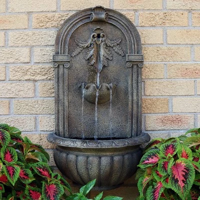 Sunnydaze Decor Sunnydaze 27"H Solar-Powered Polystone Florence Outdoor Wall-Mount Water Fountain 3 Sunnydaze Decor Sunnydaze 27"H Solar-Powered Polystone Florence Outdoor Wall-Mount Water Fountain