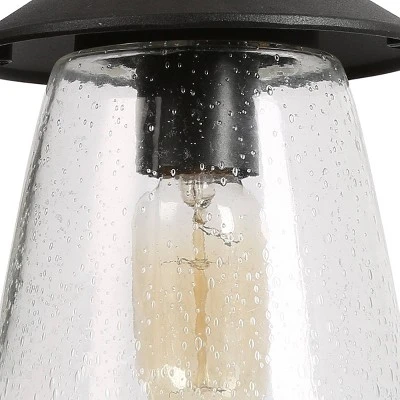 9.8" Metal/Glass Outdoor Lamp Black - LNC 6 9.8" Metal/Glass Outdoor Lamp Black - LNC - Image 4