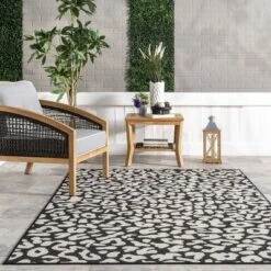 NuLOOM Terenia Leopard Indoor/Outdoor Patio Area Rug -Sunnydaze Decor Store GUEST d593d725 8d47 414f b982 cf73346f8cb5