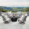 5pc Set With 44" Outdoor Aluminum Round Fire Table & 4 Deep Seating Swivel Rocking Chairs & Wind Blocker Lid - Oakland Living 2 5pc Set With 44" Outdoor Aluminum Round Fire Table & 4 Deep Seating Swivel Rocking Chairs & Wind Blocker Lid - Oakland Living -Sunnydaze Decor Store GUEST d65524cc 0f19 426d b66a 42375a6bca73
