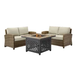 Crosley 3pc Bradenton Steel Outdoor Patio Fire Pit Furniture Set With Two Loveseats Tan/Brown 17 Crosley 3pc Bradenton Steel Outdoor Patio Fire Pit Furniture Set With Two Loveseats Tan/Brown -Sunnydaze Decor Store GUEST d69f95d5 d359 4f29 b3f5 7aa6b0a17c39