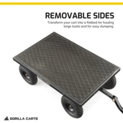 Gorilla Cart GOR1200-COM 9 Cubic Feet 1200 Pound Capacity Heavy Duty Durable Steel Utility Wagon Cart W/ 2 In 1 Towing Handle & Removable Sides, Black 8 Gorilla Cart GOR1200-COM 9 Cubic Feet 1200 Pound Capacity Heavy Duty Durable Steel Utility Wagon Cart W/ 2 In 1 Towing Handle & Removable Sides, Black -Sunnydaze Decor Store GUEST d6afd00a 1cb7 4649 bdad 50d740ab6ab0