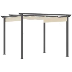Outsunny 10' X 10' Retractable Pergola Canopy Patio Gazebo Sun Shelter With Aluminum Frame For Outdoors, Cream White 9 Outsunny 10' X 10' Retractable Pergola Canopy Patio Gazebo Sun Shelter With Aluminum Frame For Outdoors, Cream White -Sunnydaze Decor Store GUEST d8b8cffe 19f7 499c b427 146dbe81eac8