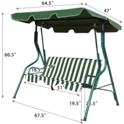 SUGIFT 3-Person Porch Swing With Cushion And Adjustable Tilt Canopy In Green -Sunnydaze Decor Store GUEST d8d5a6bf 5b73 4965 834b e535c1efba75