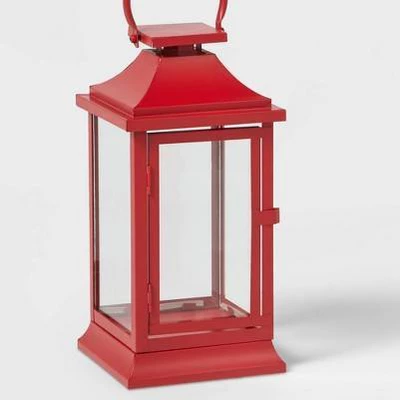 12" Decorative Metal Christmas Lantern Red - Wondershop™ 4 12" Decorative Metal Christmas Lantern Red - Wondershop™ - Image 2