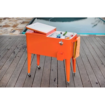 80qt Portable Rolling Patio Cooler - Permasteel 4 80qt Portable Rolling Patio Cooler - Permasteel - Image 2