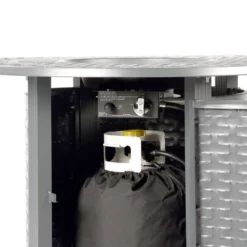 Oakland Living Aluminum Round Outdoor Patio Dining Table With Lid & Covers Gray -Sunnydaze Decor Store GUEST d9dea9a7 ec99 4d21 89c3 91ceb5400abe