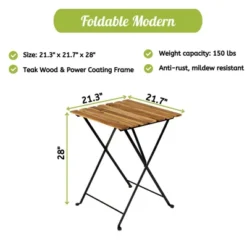 3pc Solid Teak Wood Folding Table & Chair Bistro Set - Brown - WELLFOR 17 3pc Solid Teak Wood Folding Table & Chair Bistro Set - Brown - WELLFOR -Sunnydaze Decor Store GUEST d9fd512d 10ac 463a a987 426cb3d18fb5