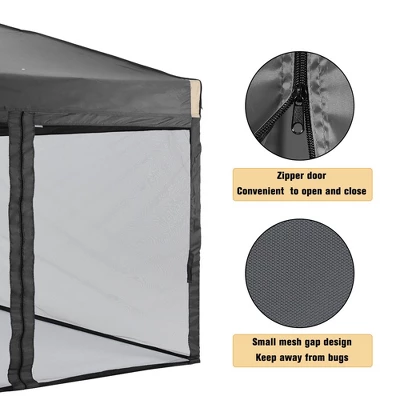 Aoodor 10' X 10' Pop Up Canopy Tent With Removable Mesh Sidewalls, Portable Instant Shade Canopy With Roller Bag 7 Aoodor 10' X 10' Pop Up Canopy Tent With Removable Mesh Sidewalls, Portable Instant Shade Canopy With Roller Bag - Image 5