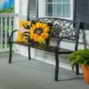 Evergreen Blooming Garden Metal Bench, Black 1 Evergreen Blooming Garden Metal Bench, Black -Sunnydaze Decor Store GUEST db61ced0 10b1 435e 9b45 4b5327337302
