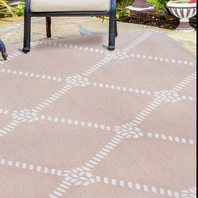 Modern Coastal Diamond Lattice Indoor Outdoor Area Rug By Blue Nile Mills 8 Modern Coastal Diamond Lattice Indoor Outdoor Area Rug By Blue Nile Mills - Image 6