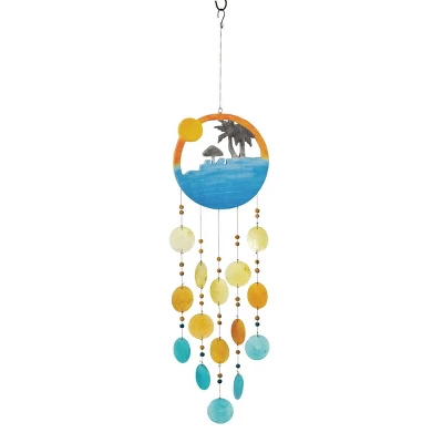 Woodstock Wind Chimes Asli Arts Collection, Sunset Beach Capiz Chime, 30'', Multicolor Wind Chime CSBC 5 Woodstock Wind Chimes Asli Arts Collection, Sunset Beach Capiz Chime, 30'', Multicolor Wind Chime CSBC - Image 3