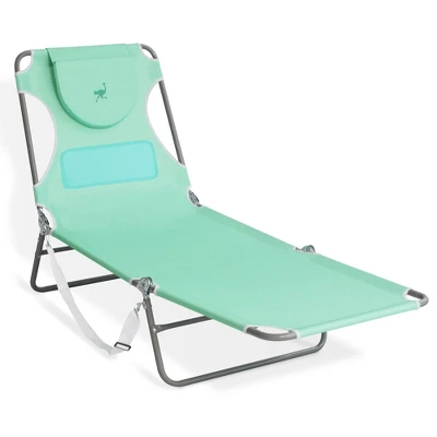 Ostrich Lightweight Portable Chaise Folding Sunbathing Poolside Beach Chair With Outdoor Adjustable Recliner Lounge Pool Chair, Teal 3 Ostrich Lightweight Portable Chaise Folding Sunbathing Poolside Beach Chair With Outdoor Adjustable Recliner Lounge Pool Chair, Teal