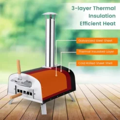 Costway 12" Multi-Fuel Pizza Oven Propane & Wood Fired Pizza Maker Portable -Sunnydaze Decor Store GUEST dd842f16 7db7 4bfe 96e9 bdb783552008