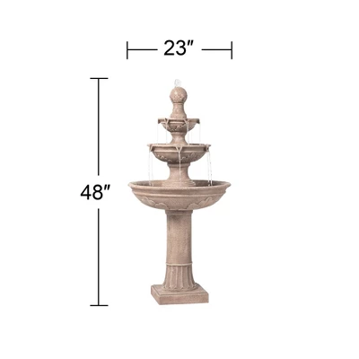 John Timberland Stafford Rustic 3 Tier Cascading Bubbler Outdoor Floor Water Fountain 48" For Yard Garden Patio Home Deck Porch House Exterior Balcony 7 John Timberland Stafford Rustic 3 Tier Cascading Bubbler Outdoor Floor Water Fountain 48" For Yard Garden Patio Home Deck Porch House Exterior Balcony - Image 5