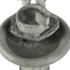 LuxenHome Gray Resin Cherub Birdbath Outdoor Fountain 15 LuxenHome Gray Resin Cherub Birdbath Outdoor Fountain -Sunnydaze Decor Store GUEST dff3db5c ef08 4337 8619 b3c29477289b