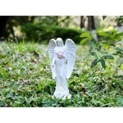 Techko Maid Resin/ABS Guardian Angel Closed Solar Outdoor Garden Statue Decor With Spotlight -Sunnydaze Decor Store GUEST e0ba37cc 56a5 43af a75d 8b5df387c68c