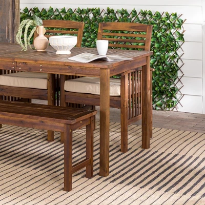 Ravenscroft 4pc Acacia Wood Patio Dining Set - Saracina Home 7 Ravenscroft 4pc Acacia Wood Patio Dining Set - Saracina Home - Image 5