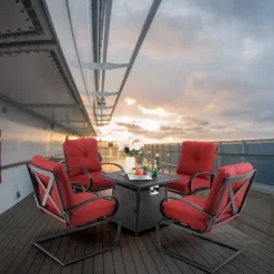 5pc Outdoor Set With Spring Motion Chairs & 28" Fire Table - Captiva Designs -Sunnydaze Decor Store GUEST e11d2de0 98bf 4742 8379 589d85d3a999