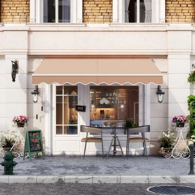 Costway 10' X 8' Retractable Awning Patio Sun Shade W/Crank Handle 4 Costway 10' X 8' Retractable Awning Patio Sun Shade W/Crank Handle - Image 2