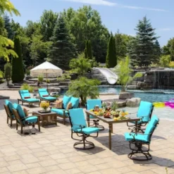 Arden Selections 29.5" X 21" Leala Texture Outdoor Chaise Lounge Cushion Pool Blue 10 Arden Selections 29.5" X 21" Leala Texture Outdoor Chaise Lounge Cushion Pool Blue -Sunnydaze Decor Store GUEST e2295eec bf27 4171 8d25 8b99010e3178