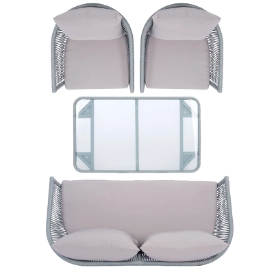 Belmi 4pc Rope Living Set - Gray - Safavieh 10 Belmi 4pc Rope Living Set - Gray - Safavieh - Image 8