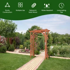 Costway Premium Outdoor Wooden Cedar Arbor Arch Pergola Trellis Wood Garden Yard Lattice 16 Costway Premium Outdoor Wooden Cedar Arbor Arch Pergola Trellis Wood Garden Yard Lattice -Sunnydaze Decor Store GUEST e2fc4e25 b458 4e17 b54b 8265e370cabf
