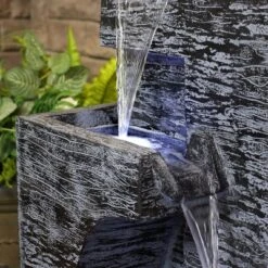 Sunnydaze Decor Sunnydaze 32"H Electric Polyresin Cascading Tower Tiered Outdoor Water Fountain With LED Lights -Sunnydaze Decor Store GUEST e339537c eac3 462a 9add cd750f8f81e5