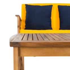 4pc Fontana Outdoor Set Teak Look/Yellow - Safavieh -Sunnydaze Decor Store GUEST e39dfada a29d 44e4 a9e9 bc88e3dd2d07