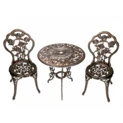 3pc Rose Cast Metal Set With Cast Aluminum Table Top & Chairs - Oakland Living 12 3pc Rose Cast Metal Set With Cast Aluminum Table Top & Chairs - Oakland Living -Sunnydaze Decor Store GUEST e508fe36 90ac 4652 b547 58be60fdf071