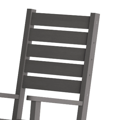 Emma And Oliver Set Of 2 Contemporary Rocking Chairs, All-Weather HDPE Indoor/Outdoor Rockers 9 Emma And Oliver Set Of 2 Contemporary Rocking Chairs, All-Weather HDPE Indoor/Outdoor Rockers - Image 7