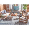 Montez 4pc Living Set With Accent Pillows - Natural/Beige/Navy - Safavieh