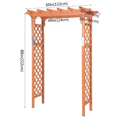 Costway Arbor Over 7FT High Wooden Garden Arch Trellis Pergola Outdoor Patio Plant 3 Costway Arbor Over 7FT High Wooden Garden Arch Trellis Pergola Outdoor Patio Plant