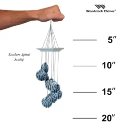 Woodstock Wind Chimes Signature Collection, Woodstock Seashore Spiral, Scallop 18'' Blue Wind Chime SSSC -Sunnydaze Decor Store GUEST e6f84c48 f149 42cf 9148 6d08c56c93a4