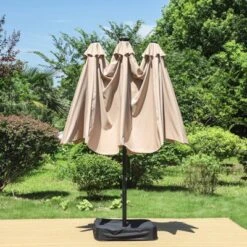 15' X 9' Rectangular Lit Outdoor Patio Market Umbrella With Extra Large Base And Sand Bags - Captiva Designs -Sunnydaze Decor Store GUEST e7665c1a 57f7 4d9f bc3b c8543a62c933