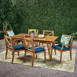 Mesa 7pc Acacia Wood Patio Dining Set - Christopher Knight Home -Sunnydaze Decor Store GUEST e7b9ec83 9f54 451e abeb 5e7bc2515855