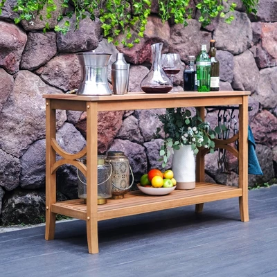 Abbington Teak Patio Console Table - Cambridge Casual 7 Abbington Teak Patio Console Table - Cambridge Casual - Image 5